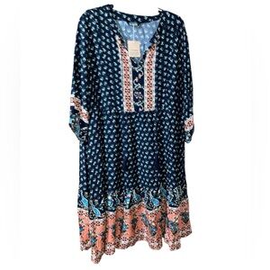 BloomChic Women’s Dress NWT Orange & Blue